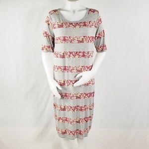 New LuLaRoe Julia Floral Striped Dress Size XL